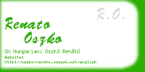 renato oszko business card
